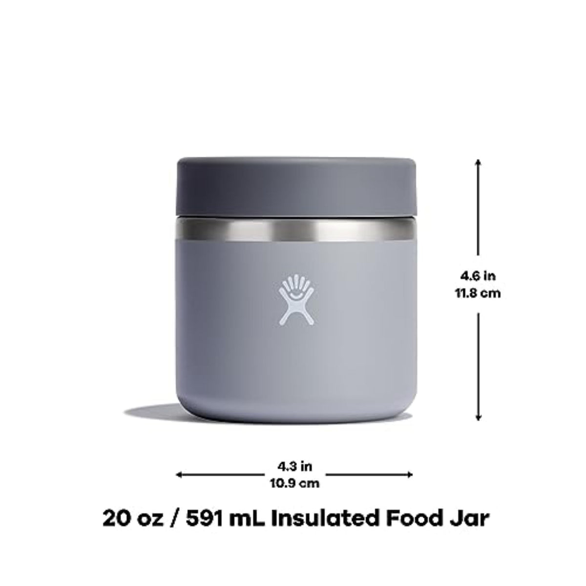 Hydro Flask 20 Oz Stainless Steel Insulated Food Jar, Leakproof and Dishwasher Safe, BPA-Free, Black