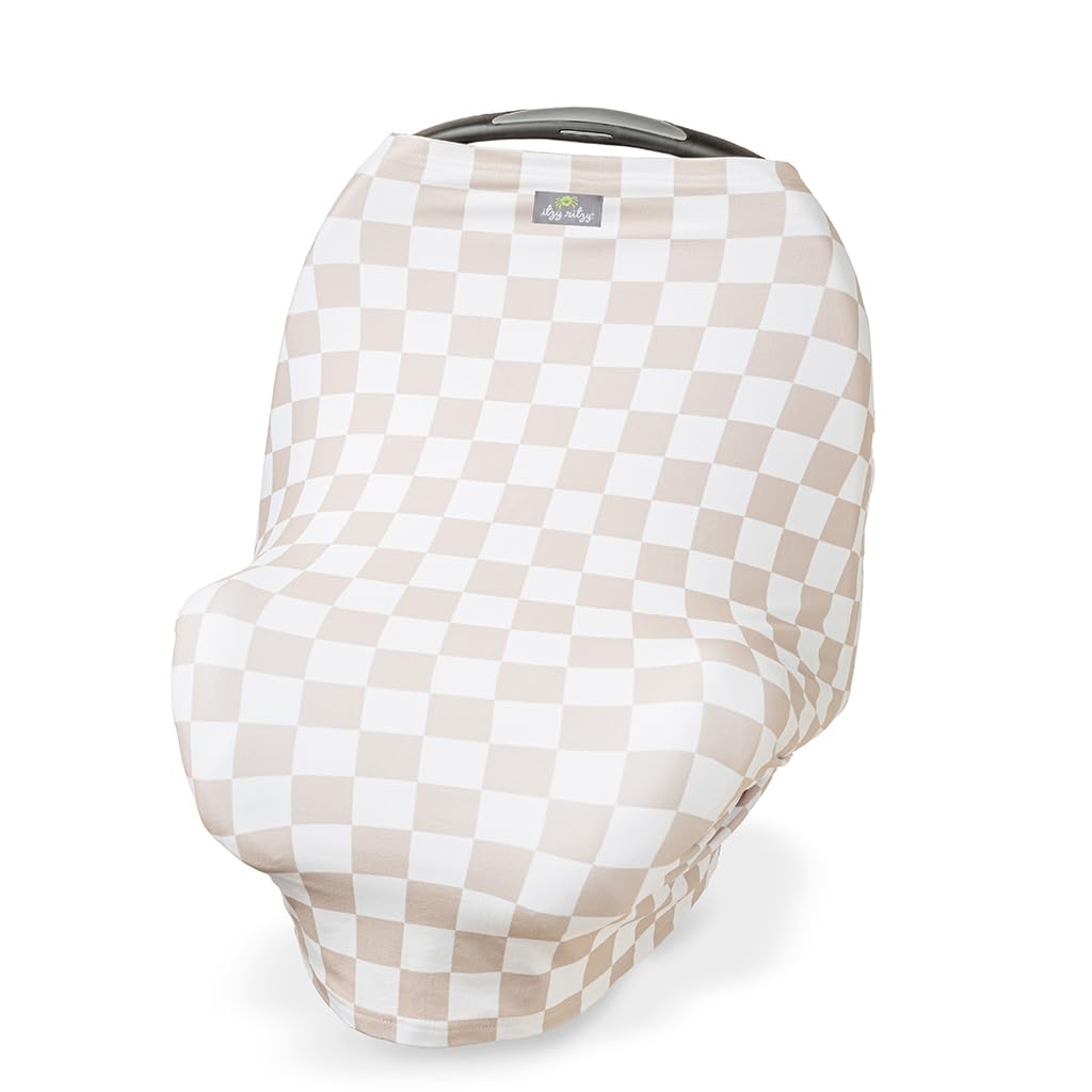 Itzy Ritzy 4-in-1 Nursing Cover, Car Seat Cover, Shopping Cart Cover & Infinity Scarf – Breathable, Multi-Use Nursing Cover Up for Breastfeeding, Carseat Canopy & Stroller Cover (Checkerboard) Itzy Ritzy