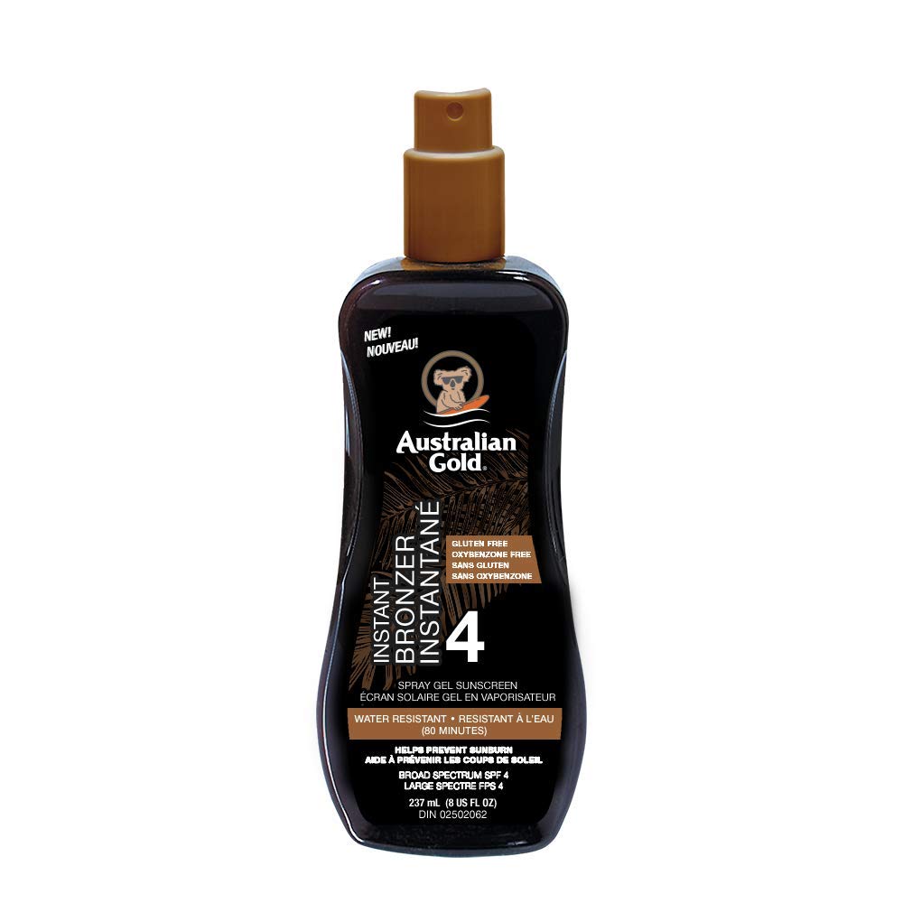 Australian Gold Spf 4 Spray Gel Bronzer, Fragrance: Cocoa Dreams, 237 Milliliters, brown Australian Gold