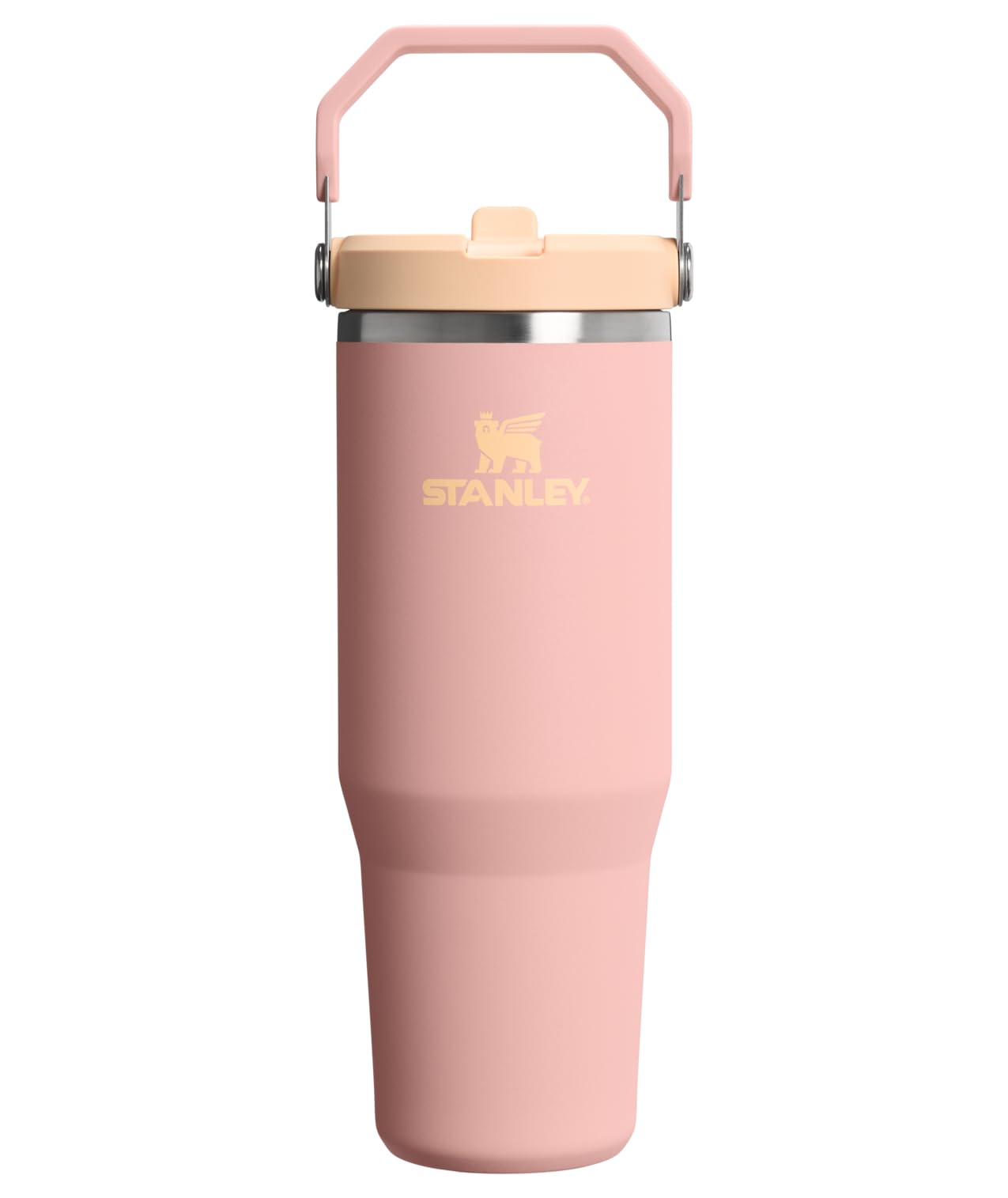 STANLEY IceFlow 2.0 Flip Straw Tumbler with Handle 20 oz | Twist On Lid and Flip Up Straw | Leak Resistant Water Bottle | Insulated Stainless Steel | BPA-Free | Peach Rose