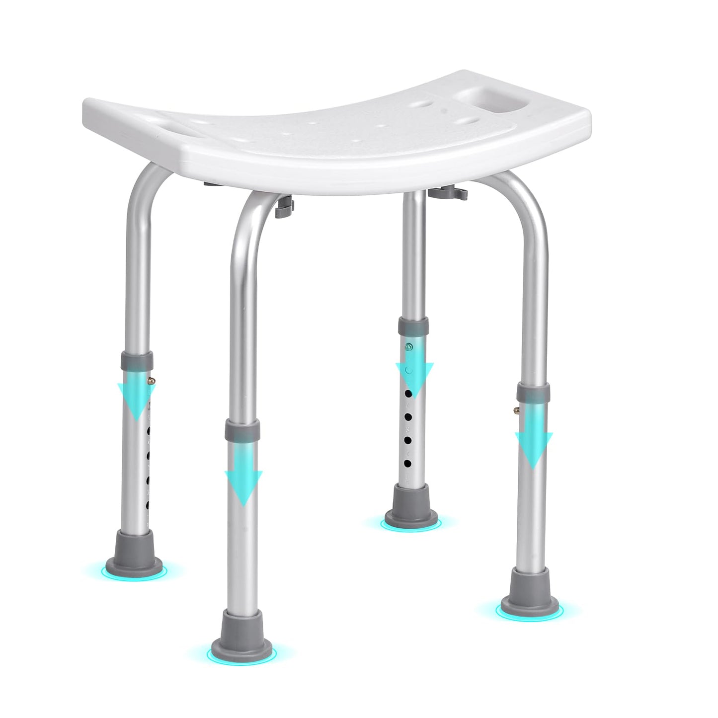 VEVOR Shower Chair, Adjustable Height Shower Stool with Built-in Handles, Shower Seat for Inside Shower or Tub, Non-Slip Bench Bathtub Stool Seat for Elderly Disabled Handicap, 158.8 kg Capacity VEVOR