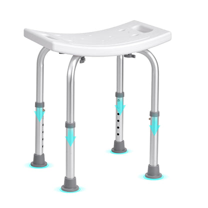 VEVOR Shower Chair, Adjustable Height Shower Stool with Built-in Handles, Shower Seat for Inside Shower or Tub, Non-Slip Bench Bathtub Stool Seat for Elderly Disabled Handicap, 158.8 kg Capacity VEVOR