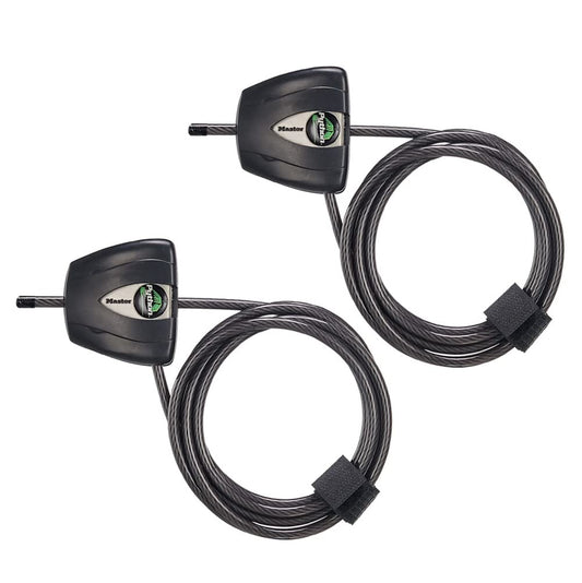Master Lock Python Cable Lock, Cable Lock with Keys, Trail Camera and Kayak Locking Cable, 2 Pack, 8417T,Black Master Lock