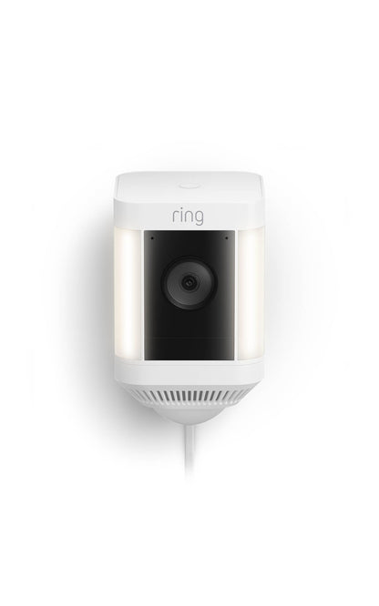 Ring Spotlight Cam Plus, Plug-in | Two-Way Talk, Colour Night Vision, and Security Siren - White