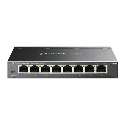 TP-Link 8 Port Gigabit Easy Smart Switch (TL-SG108E) – Managed, Plug & Play, Metal Housing, QoS, VLAN, IGMP, LAG, Desktop/Wall Mount, Limited Lifetime Protection