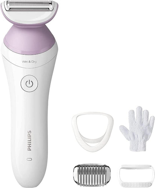 Philips Female Grooming Lady Shaver Series 6000, Cordless Wet & Dry use, 4 accessories, BRL136/00