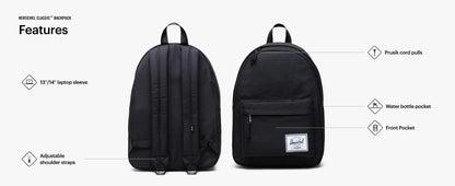Herschel Supply Co. Classic Backpack, Black, Standard - 26L