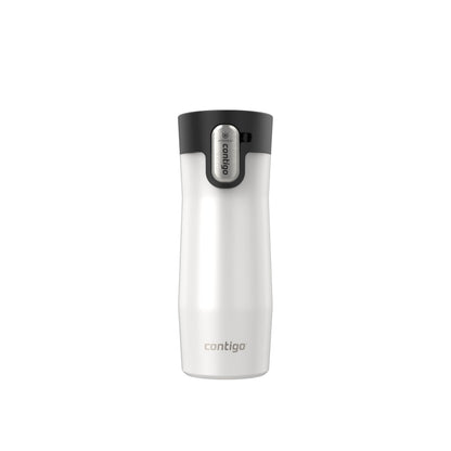 Contigo West Loop 3.0 Stainless Steel Travel Mug with Tea-Bag Hook & Spill-Proof Lid, Vacuum-Insulated Reusable Cup Coffee and Tea, 16 oz (473 mL), Salt - Keeps Drinks Hot up to 11 Hours
