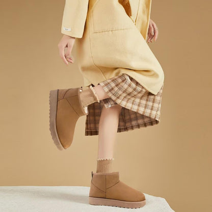 Mini Winter Boots for women,Ankle Snow Booties,Classic Boots Slip On,Fur Lined Winter Warm,Bottillons pour femme. 🍁 All In One Marketplace Canada