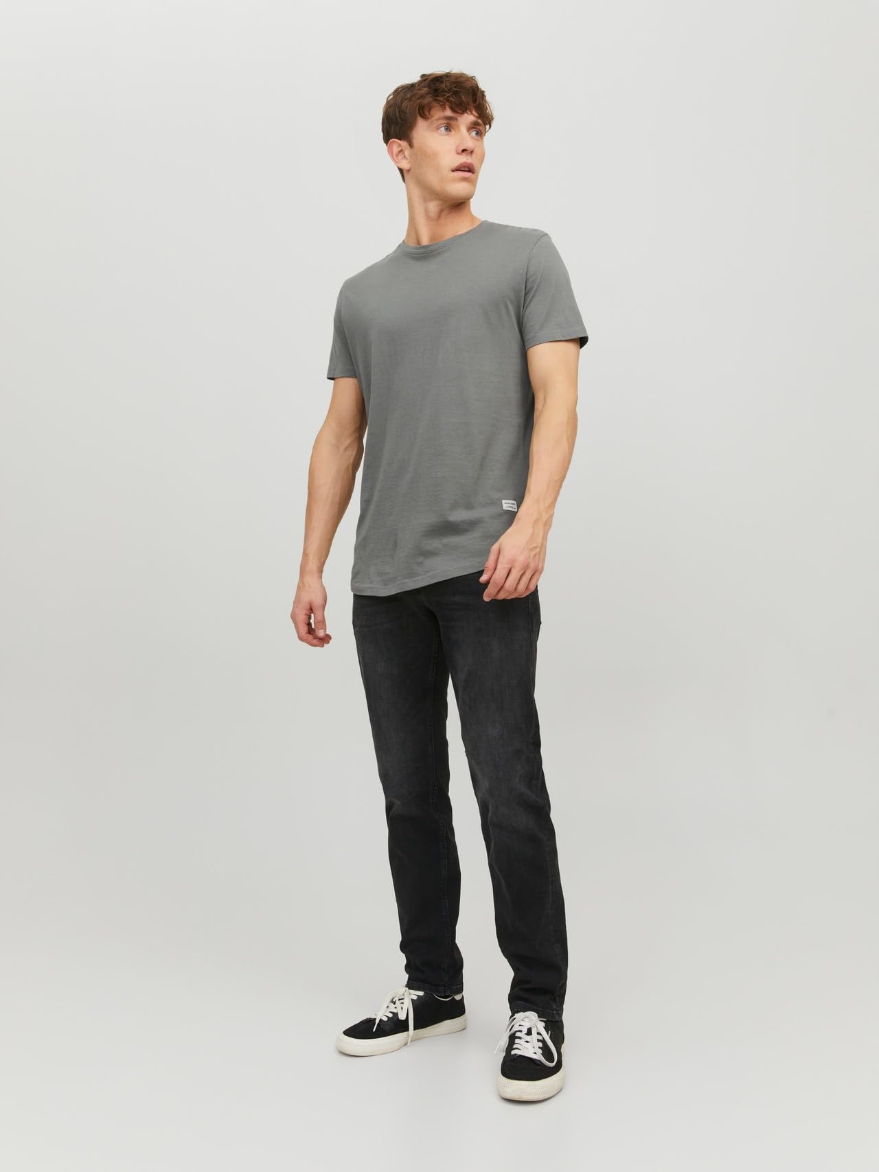 JACK & JONES Men's Long Line Fit T-Shirt JJENOA TEE SS Crew Neck NOOS Black XL JACK & JONES