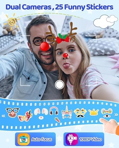 KOKODI Kids Smart Phone Toys, Touchscreen HD Dual Camera Cell Phone for Kids, Christmas Birthday Gifts Dinosaur Play Phone for Boys 3-10, Travel Toy Preschool Learning Toy（Blue 🍁 All In One Marketplace Canada