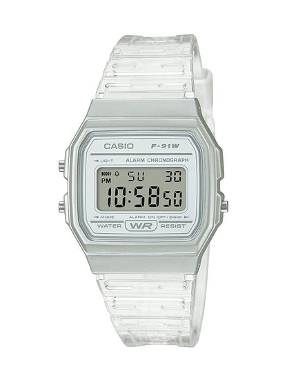 Casio Quartz Watch with Resin Strap, Clear, 20 (Model: F-91WS-7CF) Casio
