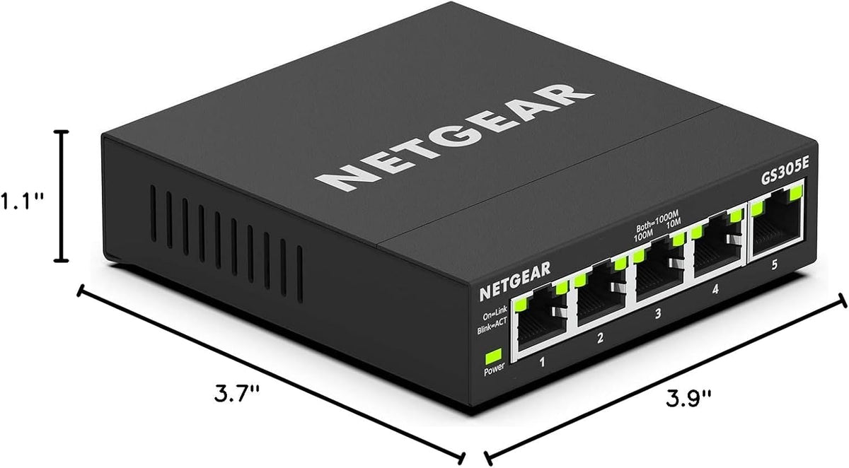 NETGEAR GS305E 5-Port Gigabit Ethernet Ethernet Switch (10/100/1000) Manageable for Simple and Affordable Connectivity for Small Business and Home Office