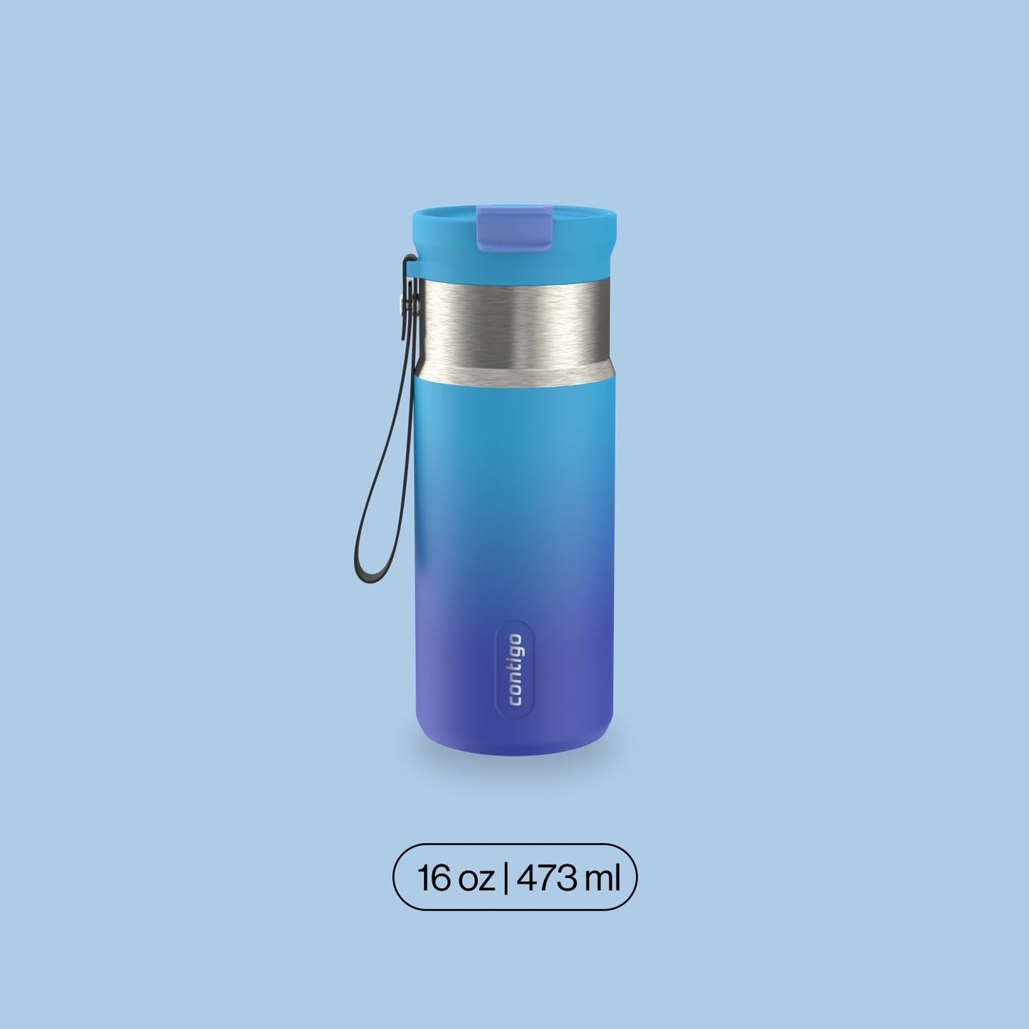 Contigo DualSip 16 oz Compact Water Bottle w/ 2-Way Lid (Drink from Straw or Spout) | Vacuum-Insulated Stainless Steel for Cold Drinks | 100% Leakproof | BPA & Lead-Free | Dishwasher Safe 🍁 All In One Marketplace Canada