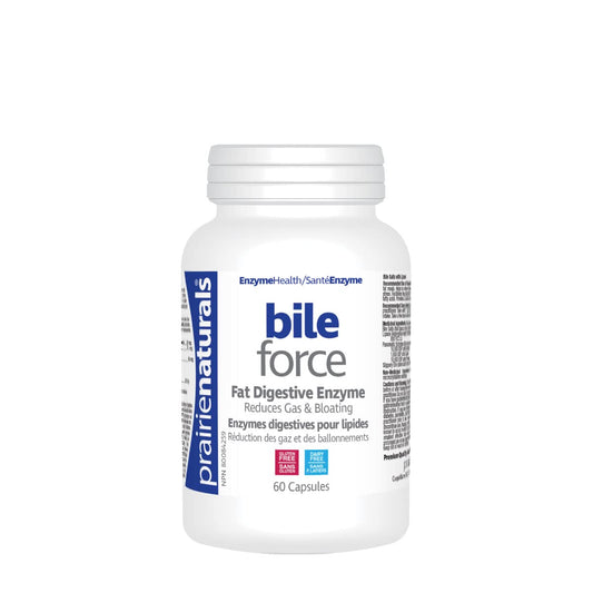 Prairie Naturals Bile-force - Bile Salt With Lipase 60 count - Available at All In One Marketplace Canada