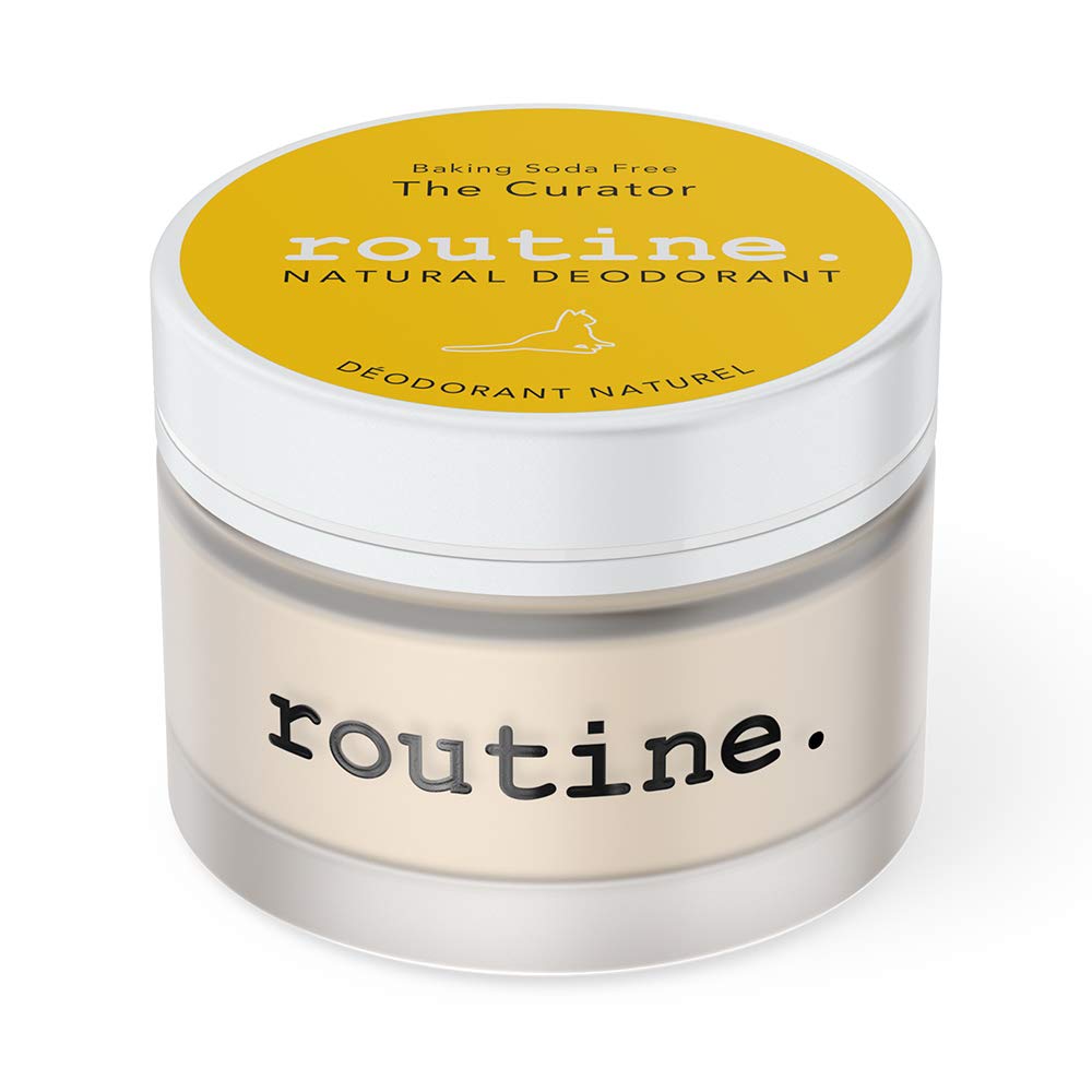 Routine Deodorant | The Curator (Baking Soda Free, Eucalyptus, Geranium, Black Spruce & Cocoa) | 58g, Aluminum Free Deodorant for Women & Men (Cream Jar formula) Routine