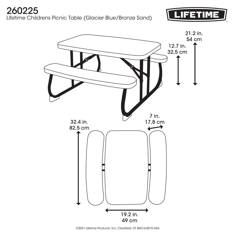 Lifetime Children's Outdoor Picnic Table in Glacier Blue LIFETIME