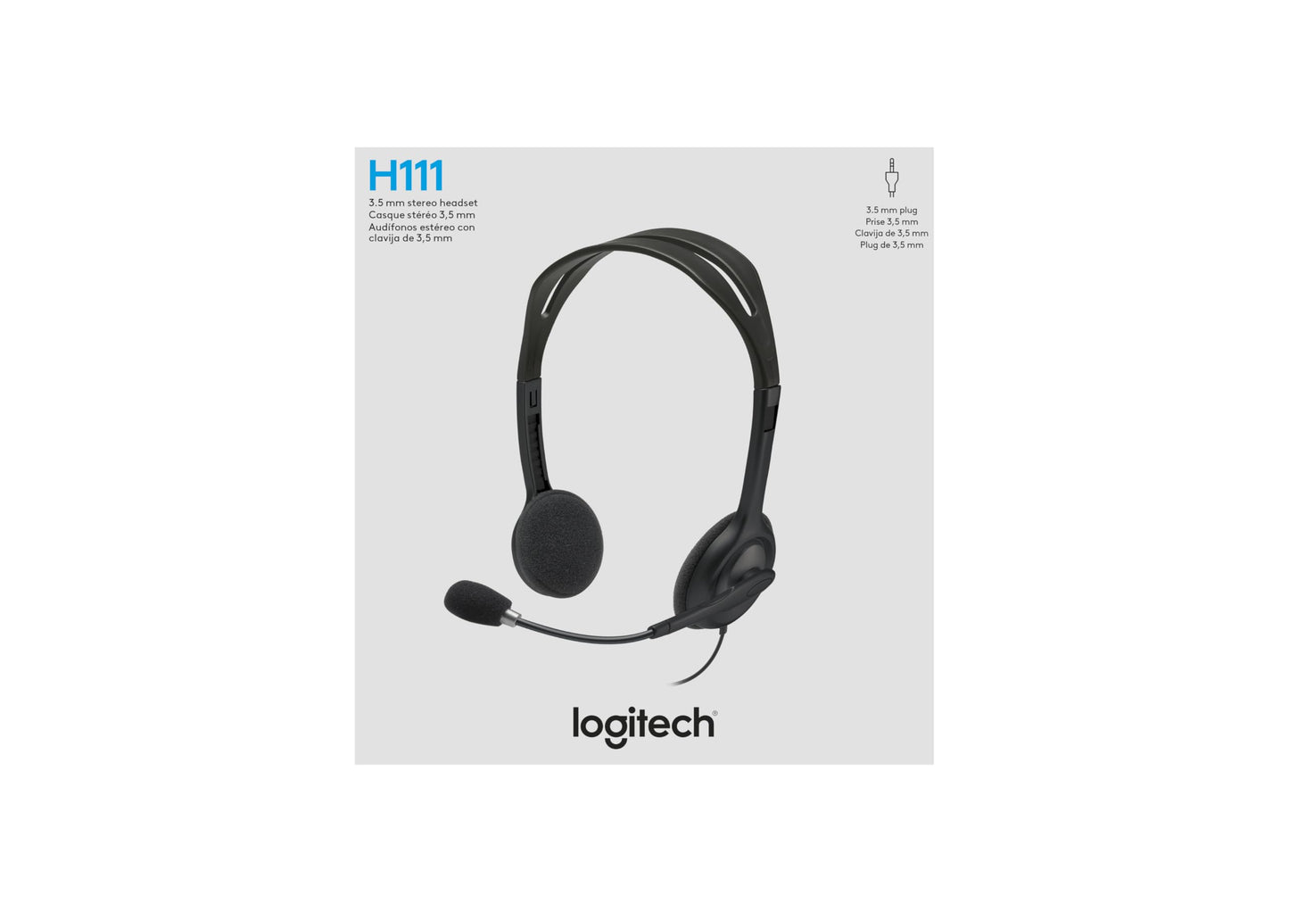 Logitech H111 Wired Headset Stereo Headphones Noise Cancelling - Black 🍁 All In One Marketplace Canada