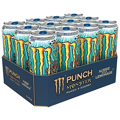 Monster Punch Aussie Style Lemonade Energy Drink, 473 mL Cans (12 Pack)