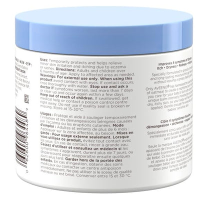 Baume de nuit Aveeno Baby Eczema Care - Lotion corporelle pour le coucher apaisant les démangeaisons liées à l'eczéma, avoine colloïdale + céramides - Sans parfum, lot de 2 (622 g au total)