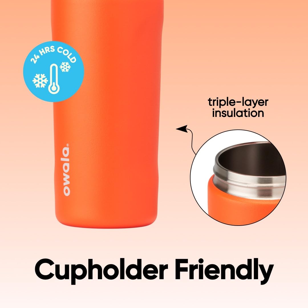Owala Kids FreeSip Insulated Stainless Steel Water Bottle with Straw, BPA-Free Sports Water Bottle, Great for Travel, 16 oz, Blue Citrus
