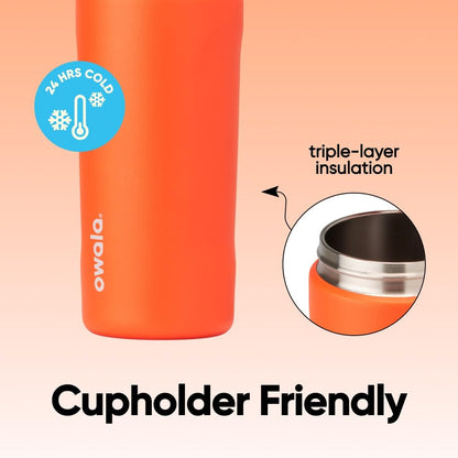 Owala Kids FreeSip Insulated Stainless Steel Water Bottle with Straw, BPA-Free Sports Water Bottle, Great for Travel, 16 oz, Blue Citrus