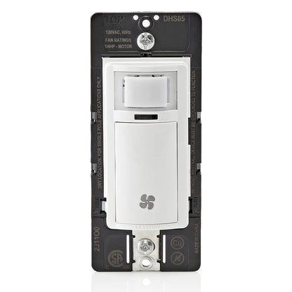 Leviton Humidity Sensor Switch for Bathroom Exhaust Fan, automate Ventilation, air Circulation, Moisture Control, ¼ HP, Single Pole, DHS05-1LW, White Leviton