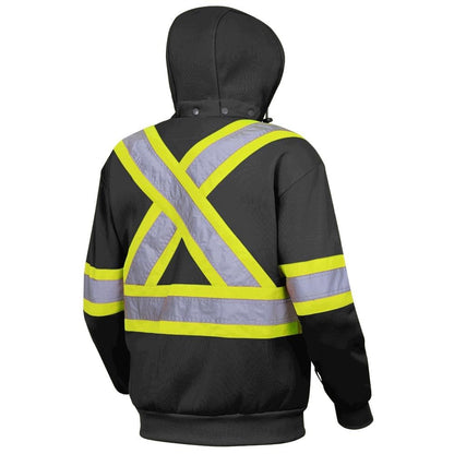 Pioneer Hi Vis Hoodie For Men - Heavyweight Black Fleece - Class 1 🍁 All In One Marketplace Canada