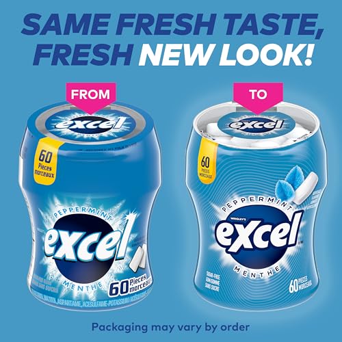 Excel Peppermint Sugar-Free Soft Chew Gum - 40 Pieces, 6-Pack Bundle
