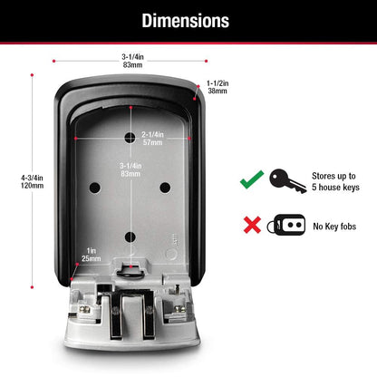 Master Lock Wall Mount Key Lock Box with Resettable Combination Lock, Outdoor Key Lock Box, 5 Key Capacity, 5401D 🍁 All In One Marketplace Canada