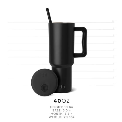 Gobelet d'Halloween Simple Modern avec poignée | 1,2 L (40 oz) | Squelettes