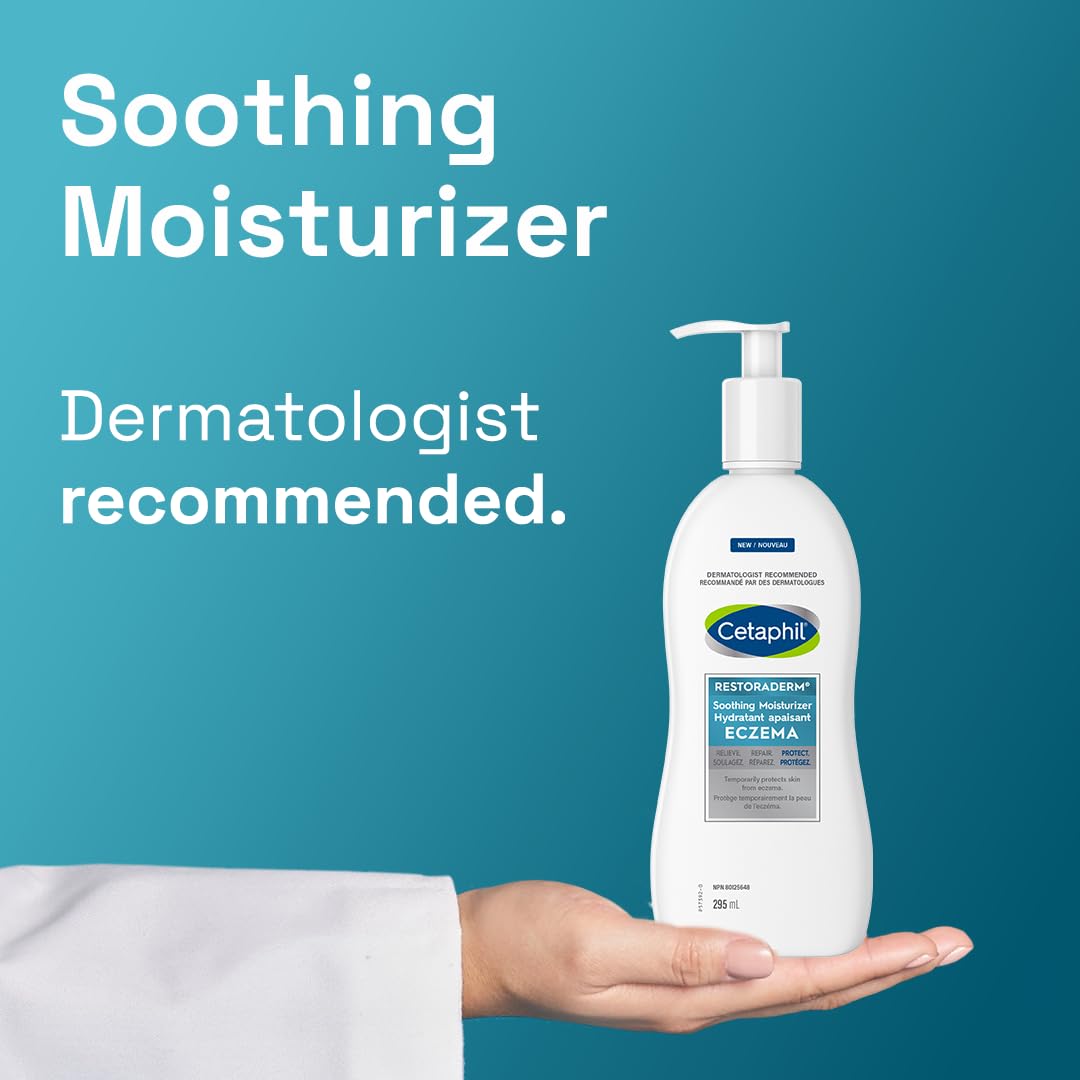 Cetaphil PRO Restoraderm Eczema Soothing Body Lotion, Body Cream with Colloidal Oats, Ceramides & Filaggrin for Dry Itchy Sensitive Skin, Dermatologist Recommended, 295ml - Available at All In One Marketplace Canada