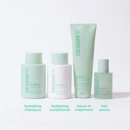 Design.Me GLOSS.ME Hydrating Shampoo | Hemp & Argan Oil Shampoo Adds Softness & Shine | Straight, Wavy, or Curly Hair Shampoo | Sulfate-Free & Color-Safe Moisturizing Shampoo for Dry Hair, 10 Fl Oz - Available at All In One Marketplace Canada