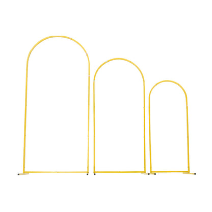 VEVOR Arch Backdrop Stand, Set of 3, 6/5/4 ft, Stable Structure, Easy Assembly, Gold Metal Arch Backdrop Stand for Wedding, Birthday Party, Graduation, Holiday Celebration, and Ceremony Decoration 🍁 All In One Marketplace Canada