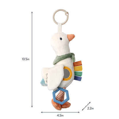 Itzy Ritzy Bitzy Traveler Car Seat & Stroller Toy for Babies – Developmental Sensory Toy Features Crinkle & Rattle Sounds & Multiple Textures – Hanging Travel Buddy for On-the-Go Entertainment (Goose) Itzy Ritzy