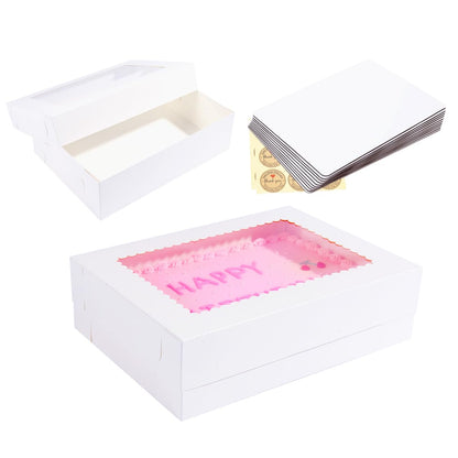 Huoshange 14x10x4 Inches 10 Pack Cake Boxes with Cake Boards 🍁 All In One Marketplace Canada