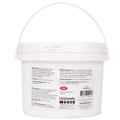 Mont Marte Premium Gesso Universal Primer 1.89L (64oz), Suitable for Acrylic Paint, Oil Paint, Colour Pencils, Pastels, Graphite and Charcoal