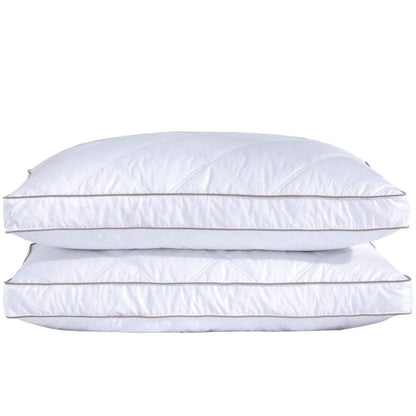 Puredown® Goose Feather Down Pillows for Sleeping, Gusseted Bed Hotel Pillows Standard Size Set of 2 with 100% Cotton Fabric