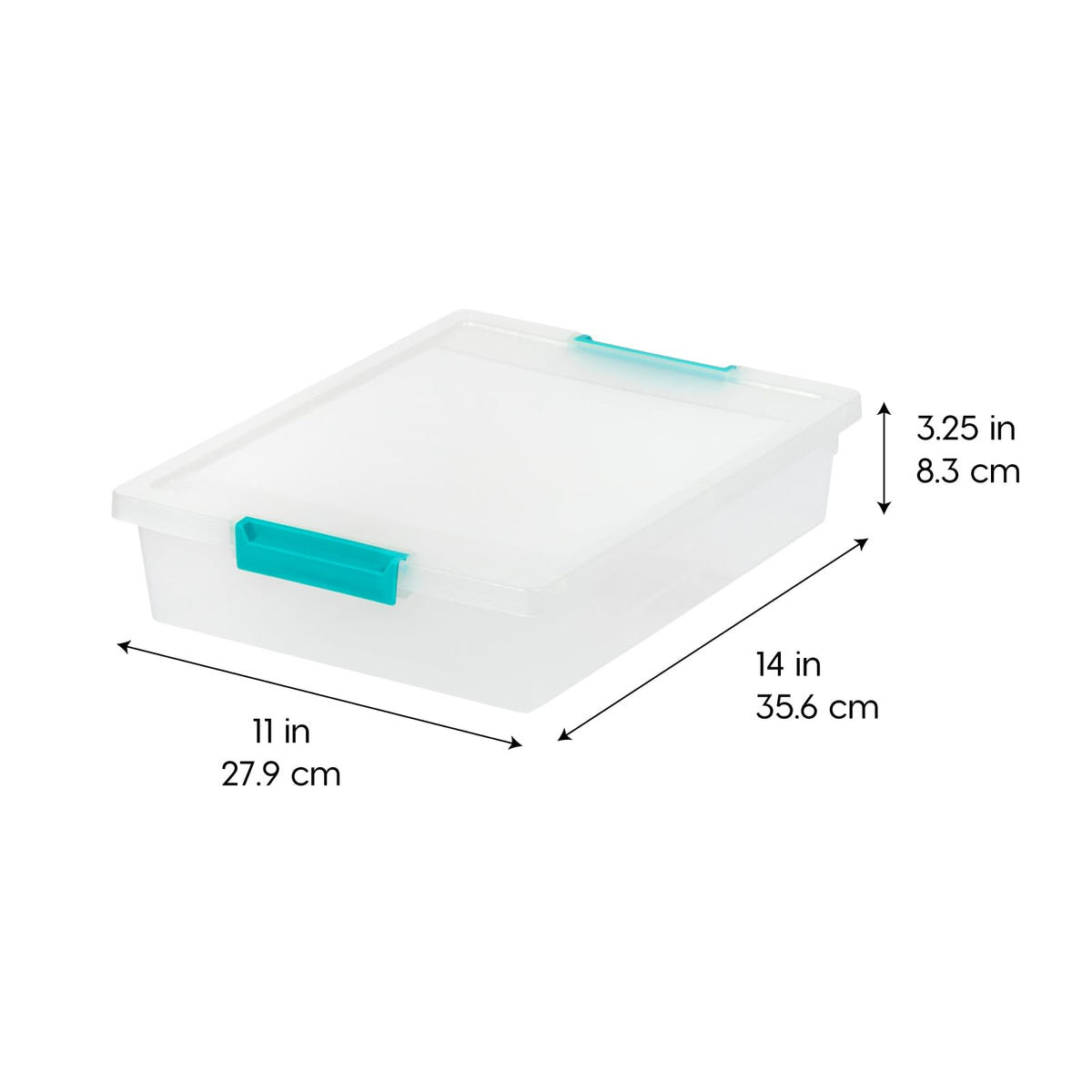 IRIS USA Storage Bins with Lids |Made in USA| 6 Qt - (4-Pack) - Clear