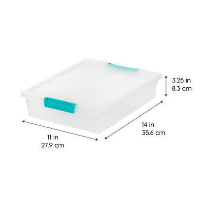 IRIS USA Storage Bins with Lids |Made in USA| 6 Qt - (4-Pack) - Clear