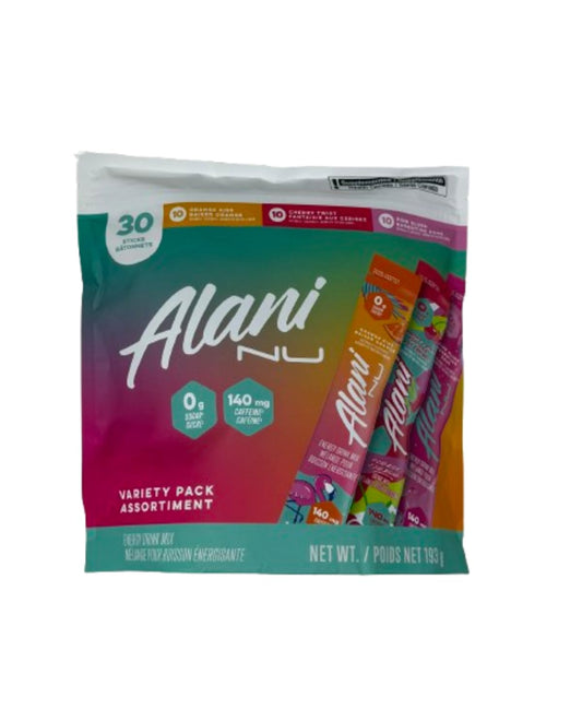 Alani NU Energy Drink Mix Variety Pack, 30 Sticks (193 g) | Sugar-Free Caffeine Mix | Vitamins B6 & B12 | On-the-Go Energy | Zero Sugar, Gluten-Free, Low Calorie - Available at All In One Marketplace Canada
