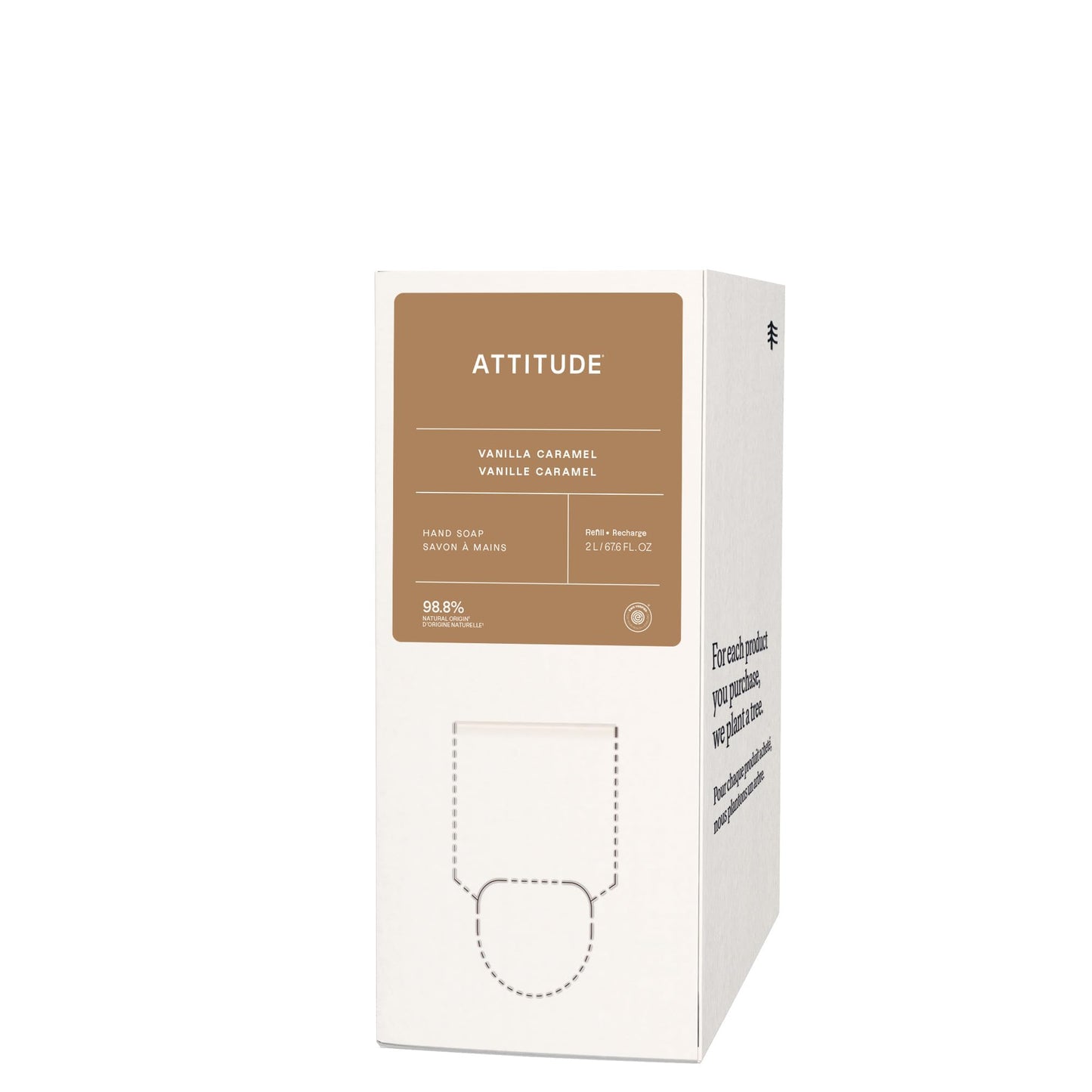 ATTITUDE Liquid Hand Soap Refill, EWG Verified, Made in Canada, Plant and Mineral-Based, Vegan Personal Care Products, Vanilla Caramel Scent, 2 L 🍁 All In One Marketplace Canada