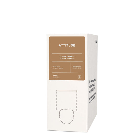 ATTITUDE Savon liquide pour les mains Recharge, vérifié EWG, fabriqué au Canada, à base de plantes et de minéraux, produits de soins personnels végétaliens, parfum caramel vanille, 2 L 🍁 Le marché tout-en-un Canada