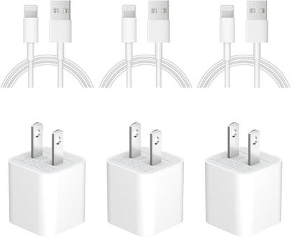 iPhone Charger Fast Charging [Apple MFi Certified] 3 Pack USB A Charger Block with 6ft USB A to Lightning Cable Compatible with iPhone 14 13/12/11/XS/XR/X 8 7/iPad - Available at All In One Marketplace Canada