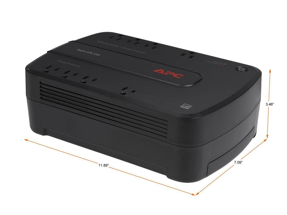 APC UPS Battery Backup for Computer, BE550G Surge Protector with Battery Dataline Protection - Model Name