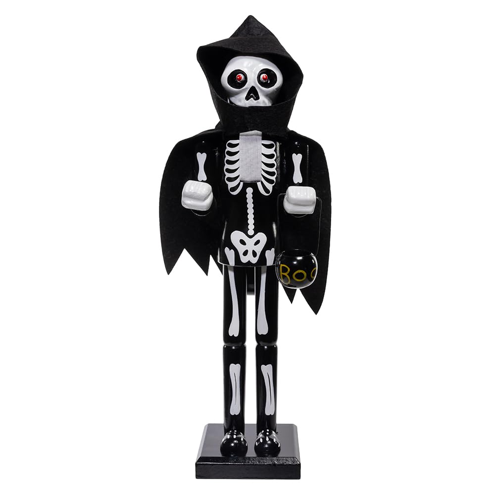 Kurt Adler 15-inch Wooden Halloween Skull Nutcracker