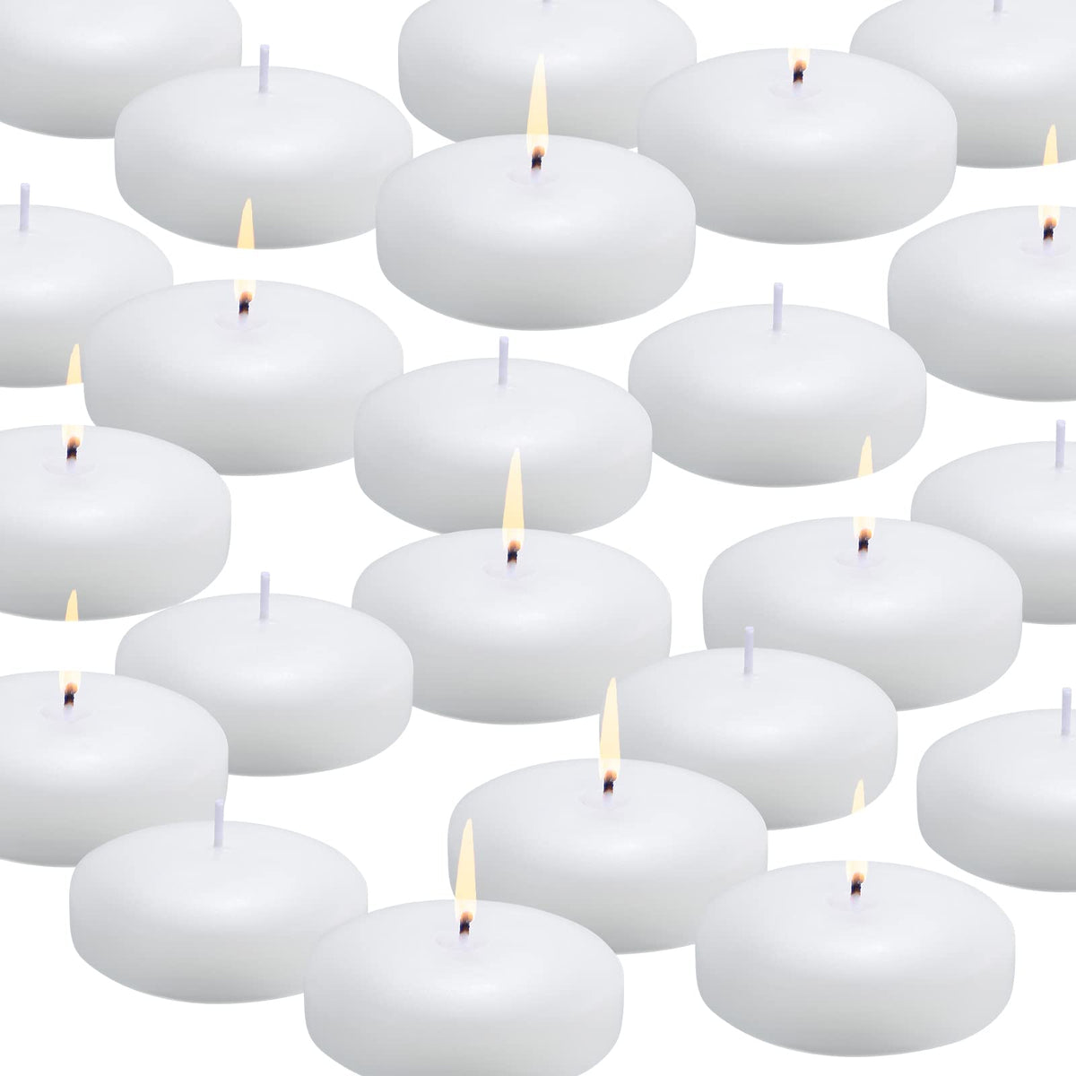Flamecan 36 Pack Floating Candles, 3” White Unscented Dripless Wax Burning Candles, for Cylinder Vases, Weddings, Party and Holiday 🍁 All In One Marketplace Canada