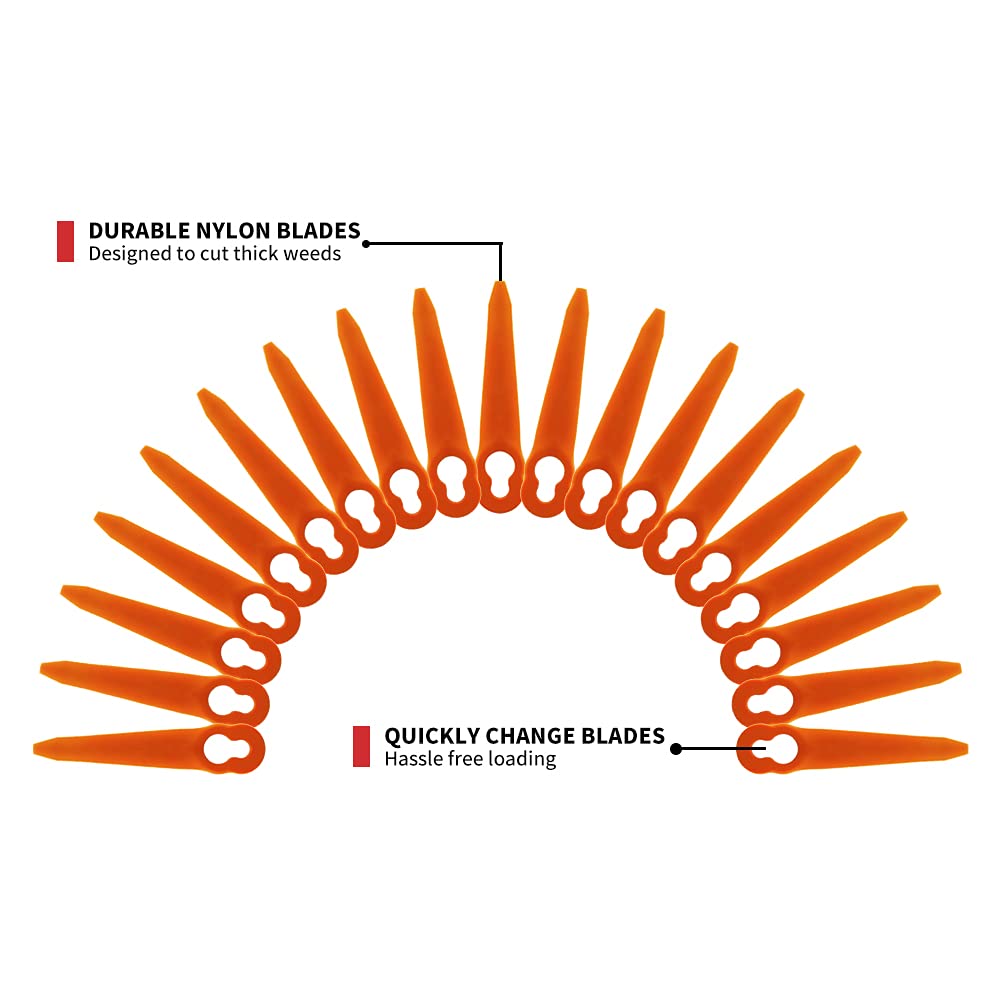 FourShow 100Pcs Plastic Replacement Blades Compatible with STIHL Polycut 2-2 Polycut 3-2 Grass Trimmer FSA 45 FSA 57 FSE 52,Sun Joe 24V-GT10, Redback Swift 40V - Available at All In One Marketplace Canada