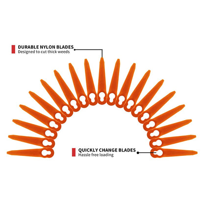 FourShow 100Pcs Plastic Replacement Blades Compatible with STIHL Polycut 2-2 Polycut 3-2 Grass Trimmer FSA 45 FSA 57 FSE 52,Sun Joe 24V-GT10, Redback Swift 40V - Available at All In One Marketplace Canada