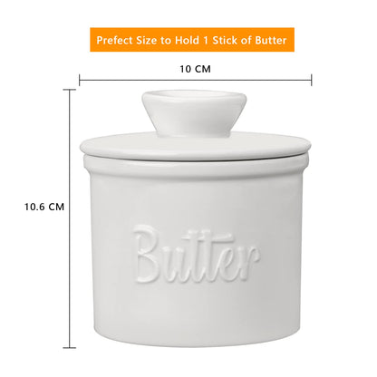 ADIVEE Butter Crock with Spreader, Porcelain French Butter Keeper, White 🍁 All In One Marketplace Canada